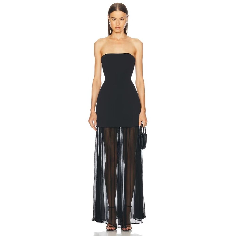 L'Academie by Marianna Amiens Gown in Black XSmall New Womens Long Maxi dress